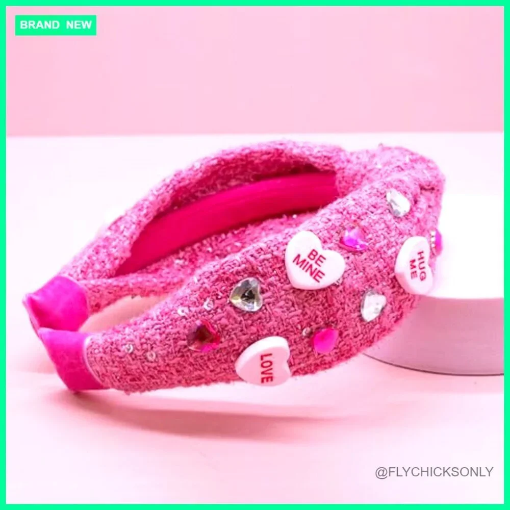 Girls Top Knot Headband with Embellishments, Non-Slip Lining, 13 Inch